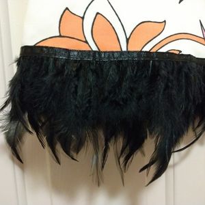 NWOT Retro Glamour Faux Feather Top | Size 10/12